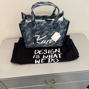NWT Kurt Geiger Denim Blue Woven Tote